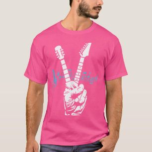 Peace Sign Electric Acoustic Guitar Fingers T-Shirt