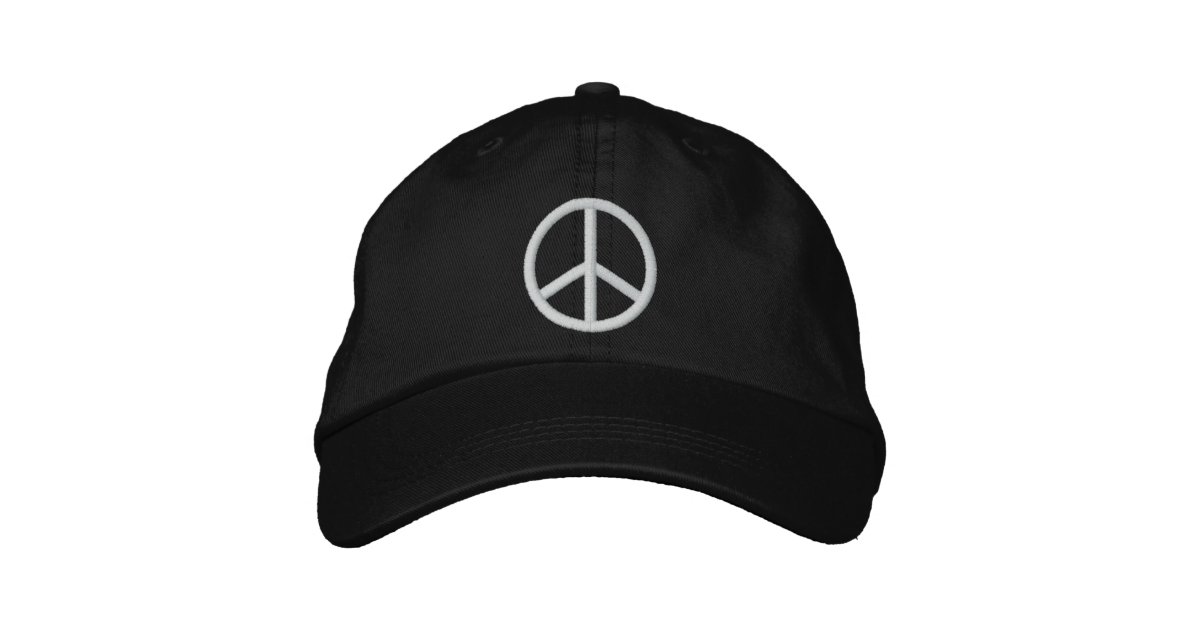 Peace Sign Embroidered Baseball Hat | Zazzle