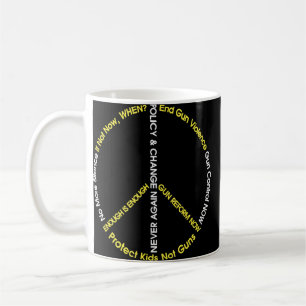 Peace Sign Enough End Gun Violence Awareness Wear Coffee Mug