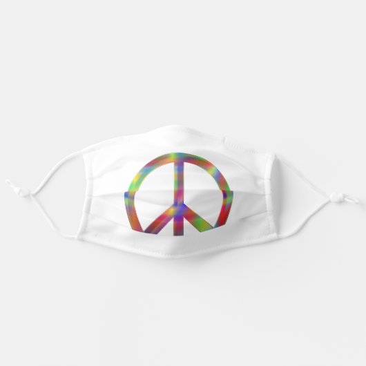 Peace Sign Face Mask (Front, Unfolded)