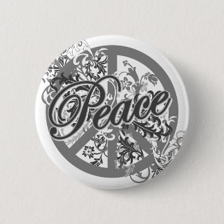 Peace Sign Filigree Art Button