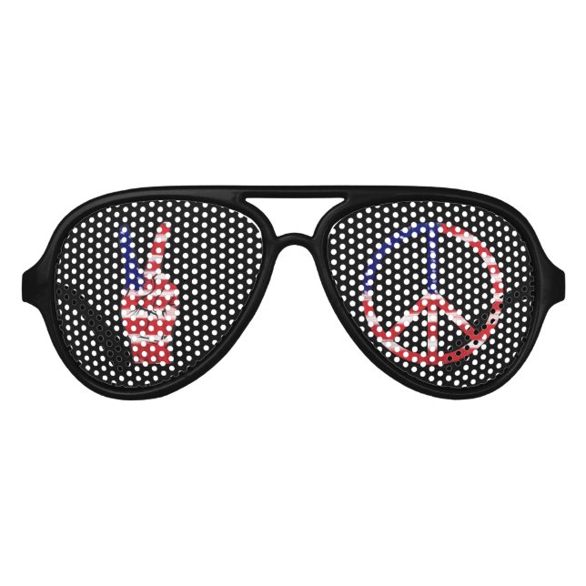Peace Sign Flag Colors Aviator Sunglasses (Front)