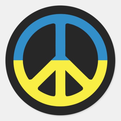 Peace Sign _ Flag of Ukraine _ Прапор України  Classic Round Sticker