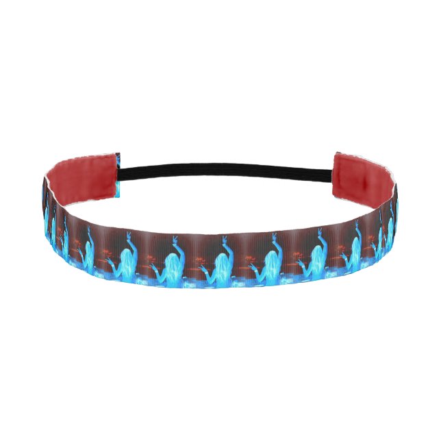 peace sign flashing hippie girls athletic headband (Front)
