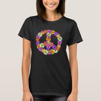 Peace Sign Floral Cutout T-shirt by Mistflower at Zazzle