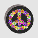 Peace Sign Floral On Black at Zazzle