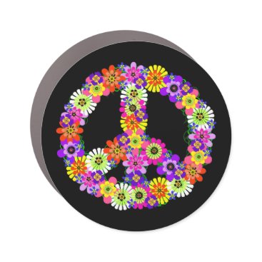 Peace Sign Floral on Black