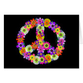 Peace Sign Floral on Black (Front Horizontal)