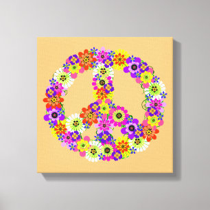 Peace Sign Floral on Peach