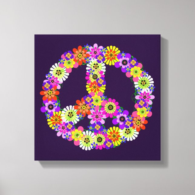 Peace Sign Floral on Purple (Front)