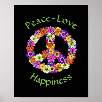 Peace Sign Floral Peace Love Happiness by Mistflower at Zazzle