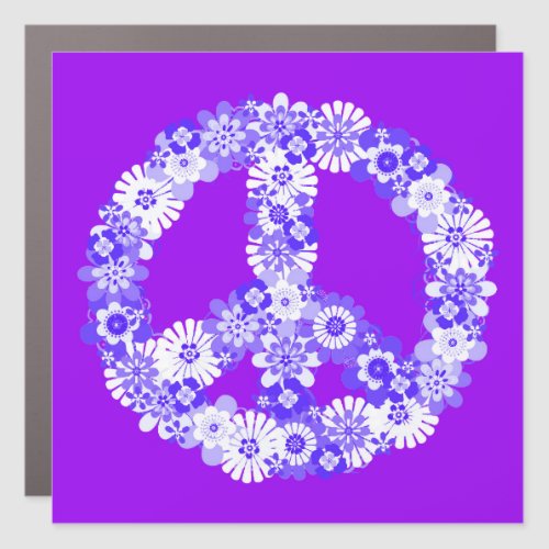 Peace Sign Floral Purple