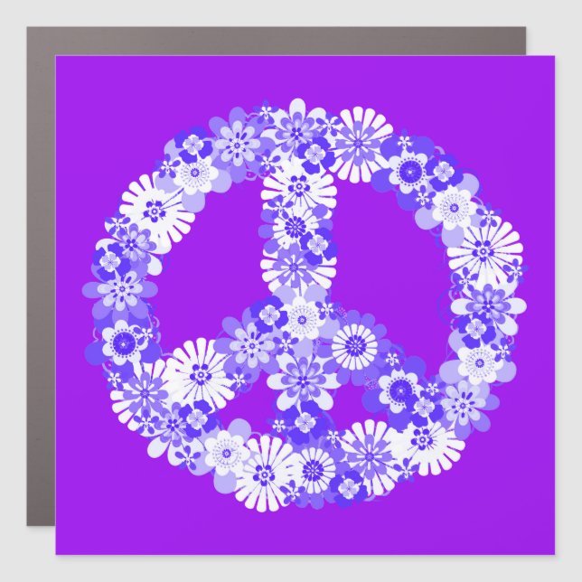 Peace Sign Floral Purple (Front)