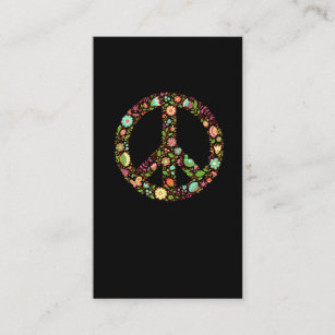 Peace Sign Flower Freedom Love Movement 60s 70s Business Card