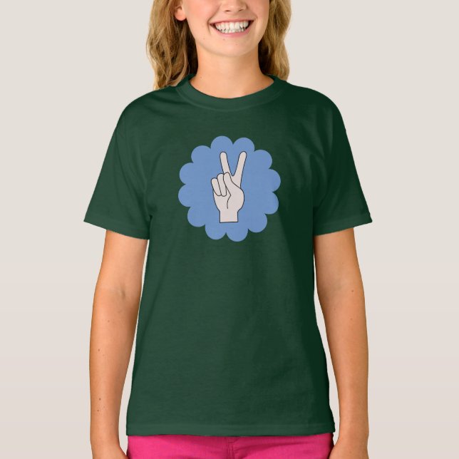 Peace Sign Flower Power Girls Shirt (Front)