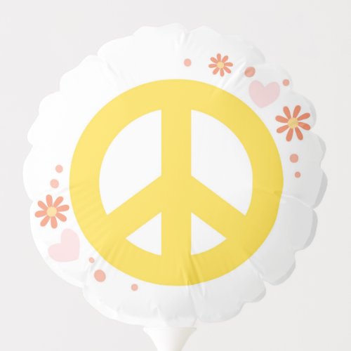 Peace Sign Flower Power Groovy 60s 70s Balloon