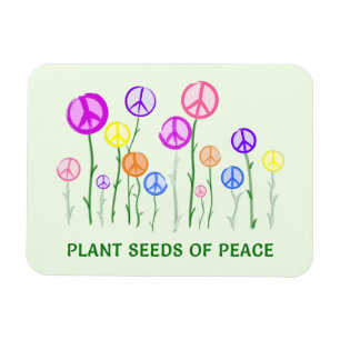 Peace Sign Flowers Magnet