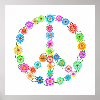 Retro 60s 70s Hippie Peace Sign Posters | Zazzle