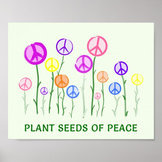 Peace Sign Flowers Print (Front)
