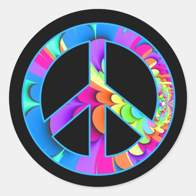 Peace Sign Fractal Summer Palette Stickers (Front)