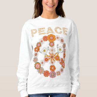 PEACE SIGN FROM FLOWERS LOVE - Womens Sweatshirt