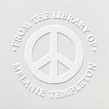 Peace Sign “From the library of” Name Monogram