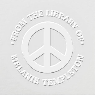 Peace Sign “From the library of” Name Monogram Embosser