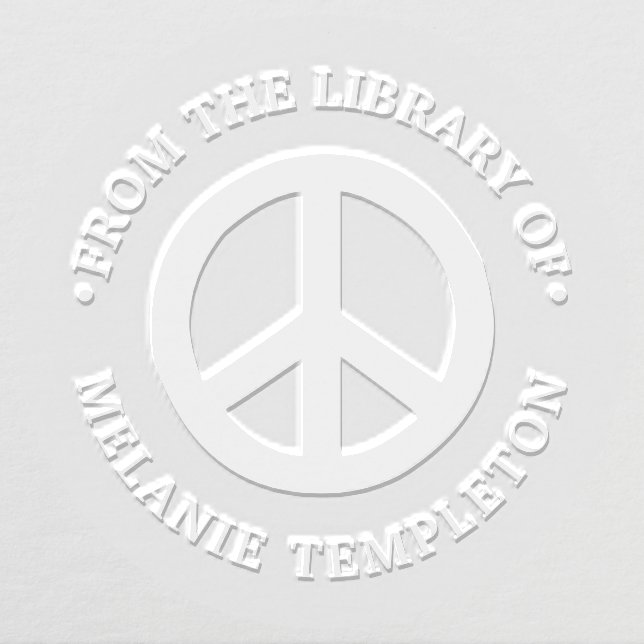 Peace Sign “From the library of” Name Monogram Embosser (Design)