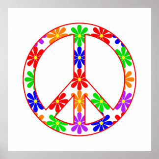 Retro 60s 70s Hippie Peace Sign Posters | Zazzle