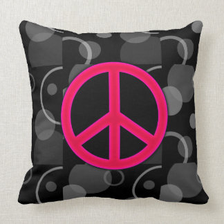 Peace Sign Geometric Circles Throw Pillow