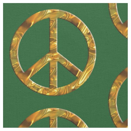 Peace Sign gold + your background Fabric