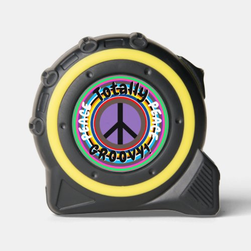 Peace Sign Groovy  Green Red Purple Tape Measure