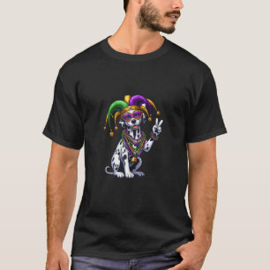 Peace Sign Hand Dalmatian Mens Womens Mardi Gras D T-Shirt