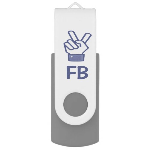 Peace sign hand gesture icon custom USB Flash Drive