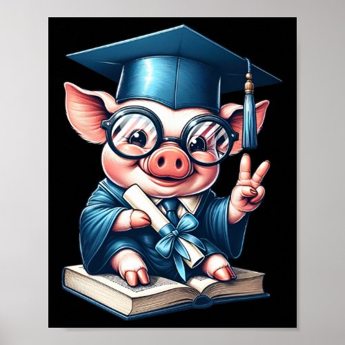 Peace Sign Hand Pig Graduate Kids Mens Womens Grad