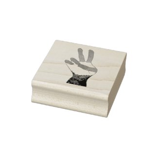 Peace Sign Hand Rubber Stamps