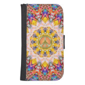 Peace Sign Happy Energy Colors Samsung Galaxy Wallet Case (Front)