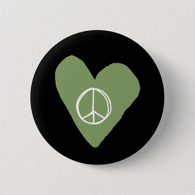 Peace Sign Heart Button (Front)