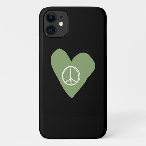 Peace Sign Heart iPhone 11 Case