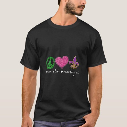 Peace Sign Heart Fleur De Lys Hippie Peace Love Ma T_Shirt
