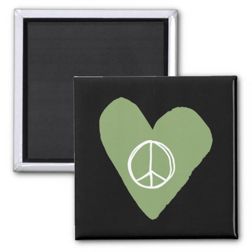 Peace Sign Heart Magnet