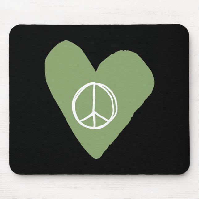 Peace Sign Heart Mouse Pad (Front)