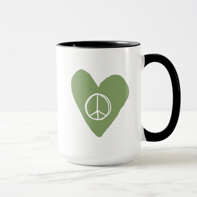 Peace Sign Heart Mug (Right)