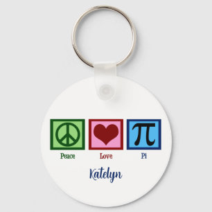 Peace Sign Heart Pi Symbol Keychain