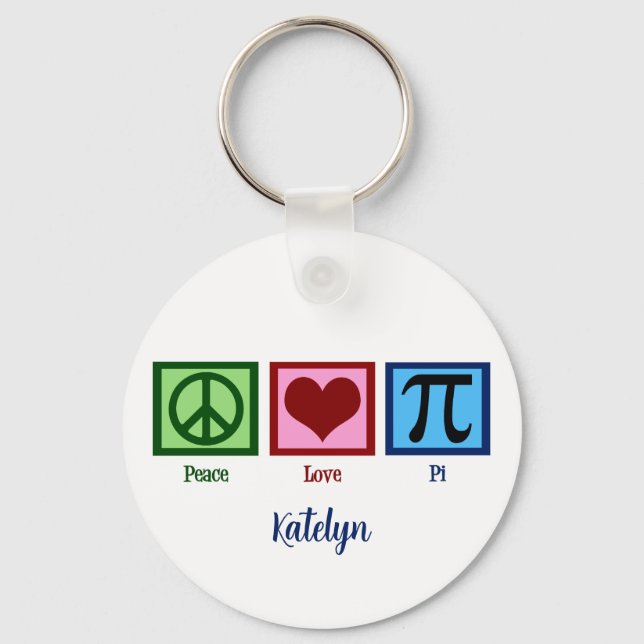 Peace Sign Heart Pi Symbol Keychain (Front)