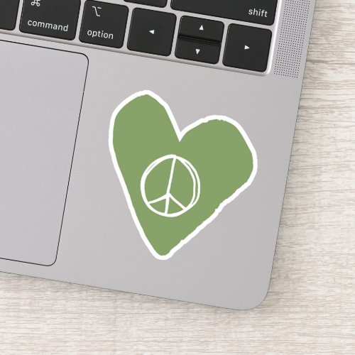 Peace Sign Heart Sticker
