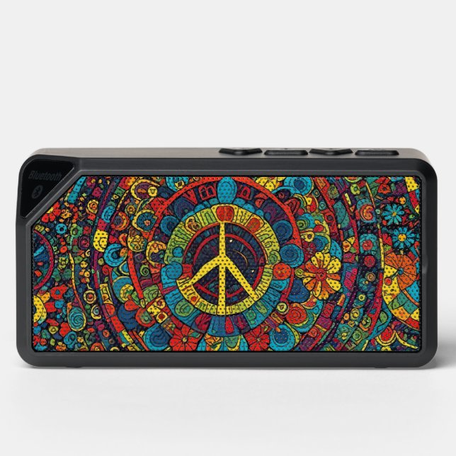 Peace Sign, Hippie Bluetooth Speaker (Front)