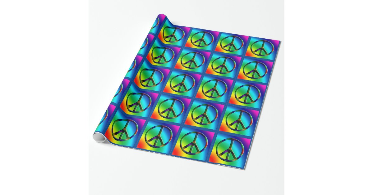 Wrapped Peace Sign Peace Sign Hippie Gift Wrap | Zazzle