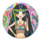 Peace Sign Hippie Girl Magnet