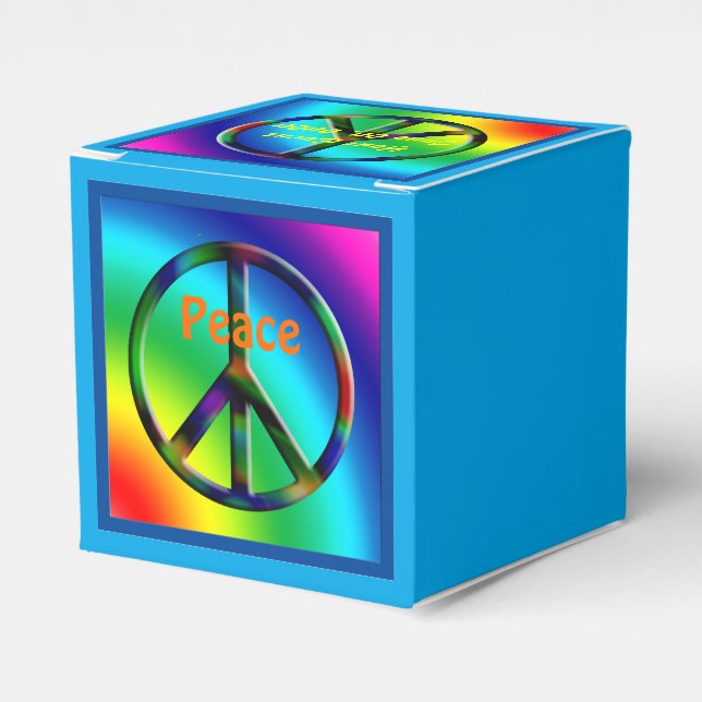 Peace Sign Hippie Party Favor Box (Front Side)